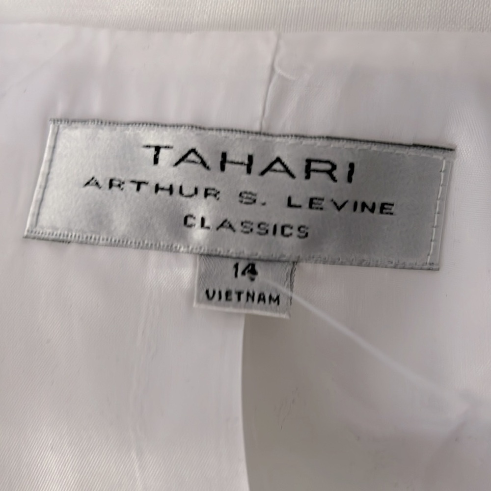 Tahari White Tailored Blazer Professional Style Linen Blend Size 14 - Picture 12 of 13